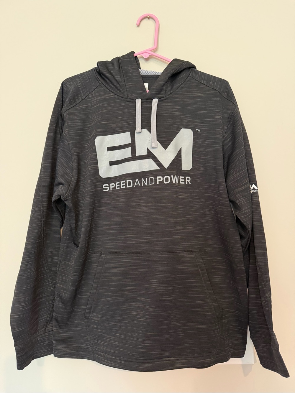 Majestic Hooded Pullover in Black and White with EM logo